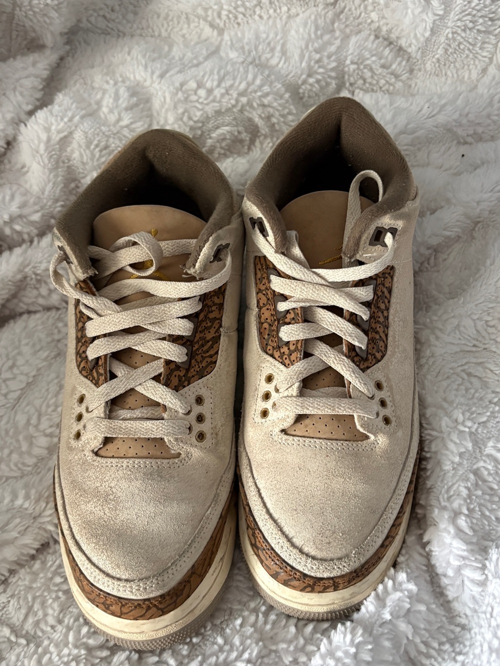 Jordan 3 Sneakers in Cream and Brown